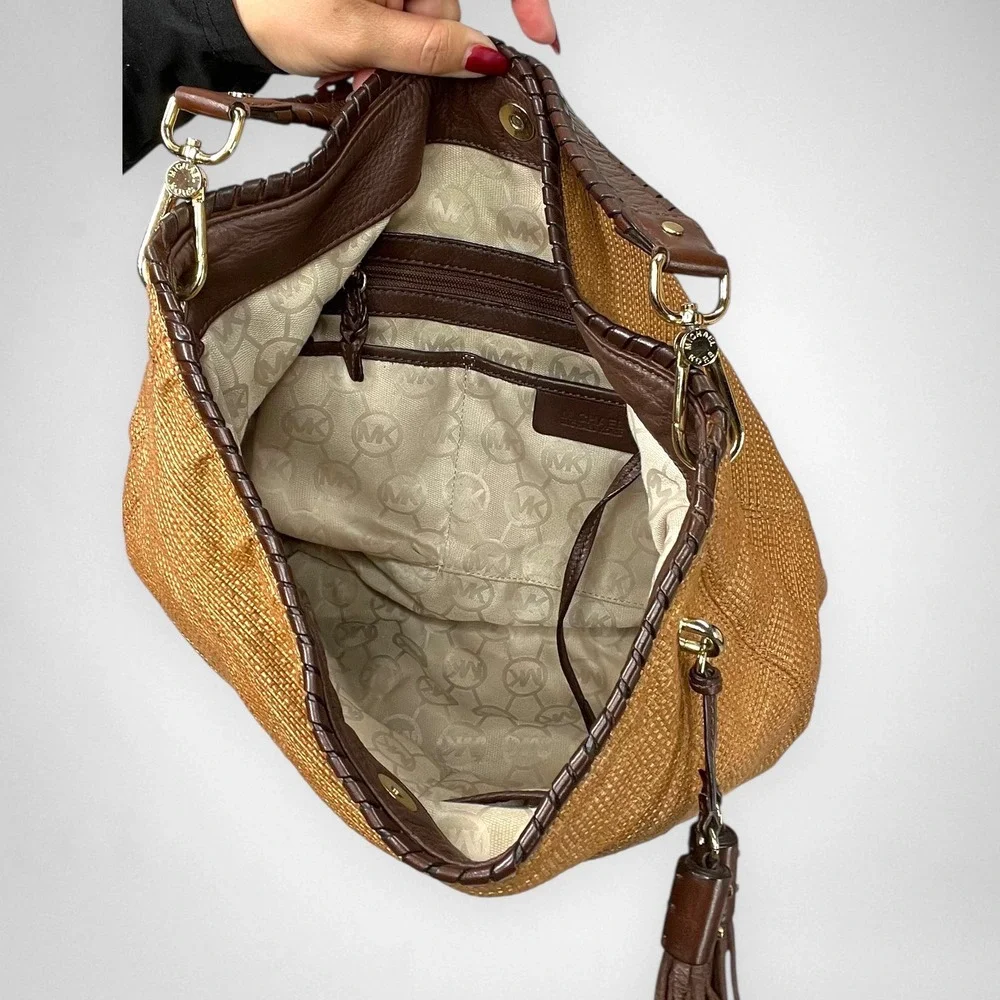 MICHAEL KORS Bennet Straw Hobo Shoulder Bag - Picture 12 of 12